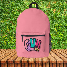 Stylish Cute Colorful &quot;Fun&quot; Girly Pink Sports  Printed Backpack