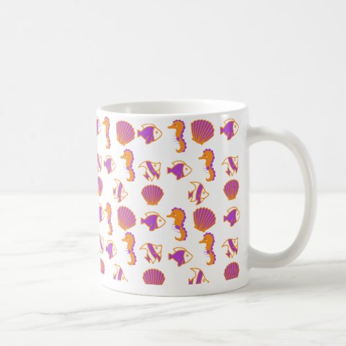 Stylish Cute Colorful Sea Life Underwater Pattern Coffee Mug