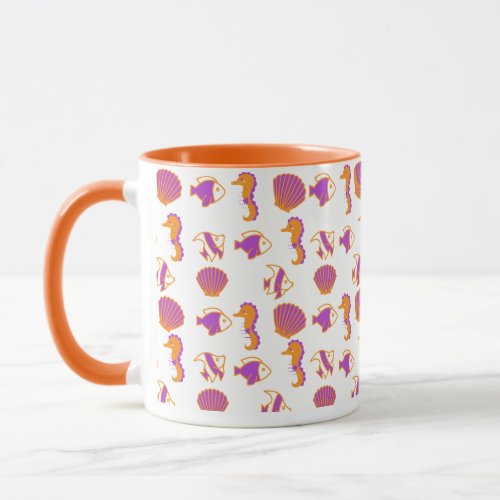 Stylish Cute Colorful Sea Life Underwater Pattern Mug