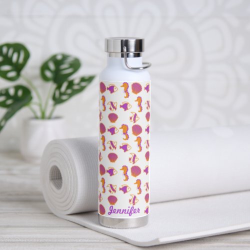 Stylish Cute Colorful Sea Life Underwater Pattern Water Bottle