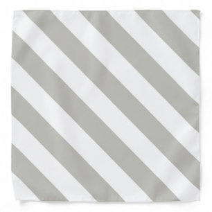 Stylish Cute Gray & White Stripe Bandana