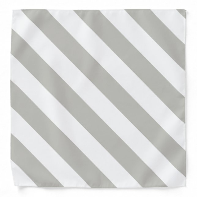 Stylish Cute Gray & White Stripe Bandana (Front)