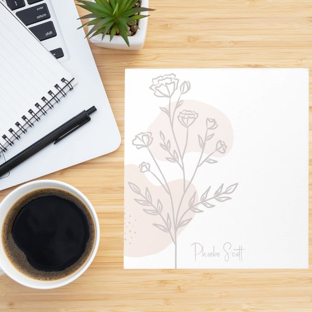 Stylish Cute Modern Simple Boho Floral Notepad (Creator Uploaded)