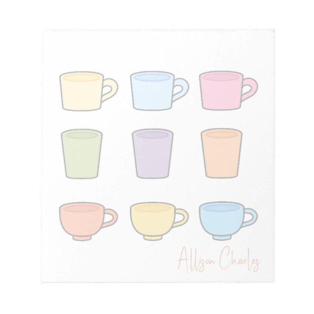 Stylish Cute Mugs Unique Trendy Simple  Notepad (Front)
