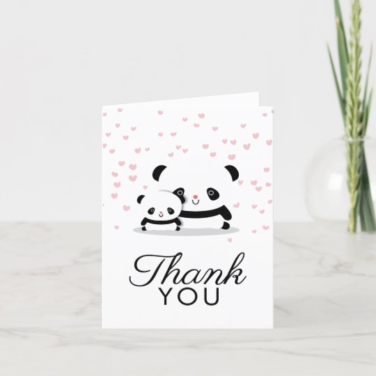 Stylish Cute Panda Bear Thank You Note Card | Zazzle.com