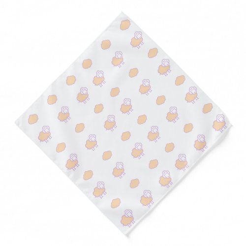 Stylish Cute Pink Sheep With Clouds Pattern Bandana