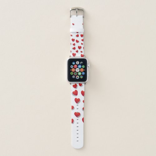 stylish cute red hearts pattern valentines apple watch band
