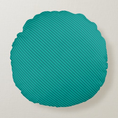 Stylish Cute Template Teal Blue Green Stripes Best Round Pillow
