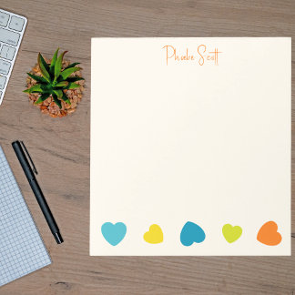 Stylish Cute Trendy Girly Simple Hearts Notepad