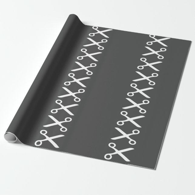 Stylish Cutting Scissors Hairdresser Tailor Wrapping Paper (Unrolled)