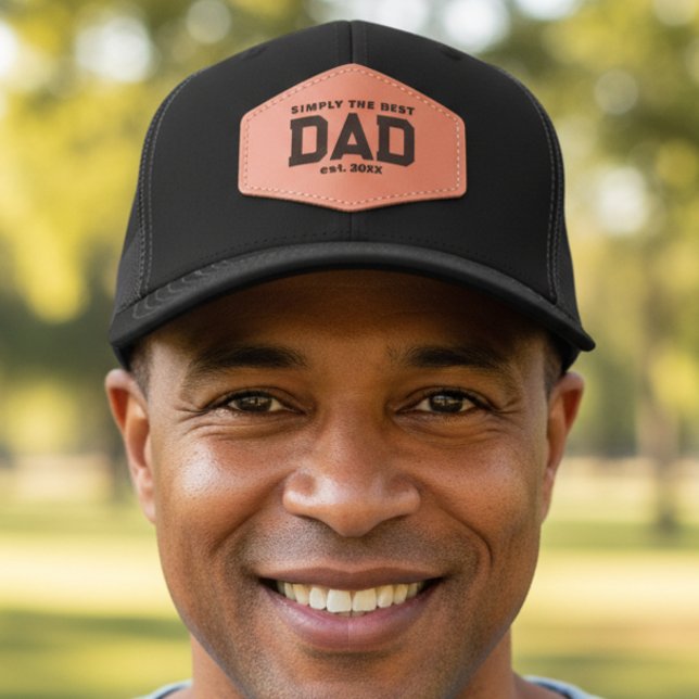 Stylish Dad Established Simply The Best  Leather Patch Hat (Stylish Dad Established Simply The Best Leather Patch Hat)