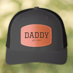 Stylish Daddy Year Established Leather Patch Hat