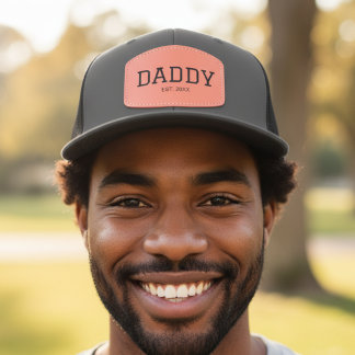 Stylish Daddy Year Established Leather Patch Hat