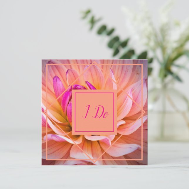 Stylish Dahlia Wedding Invitation (Standing Front)
