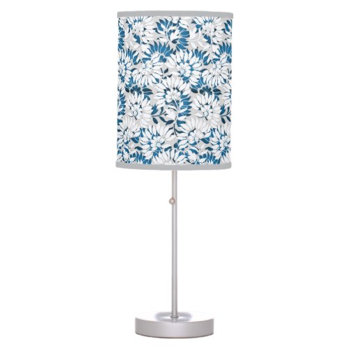 Stylish Dainty Floral  Cornflower Blue  White Table Lamp
