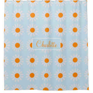 Stylish Daisy Custom Name Shower Curtain