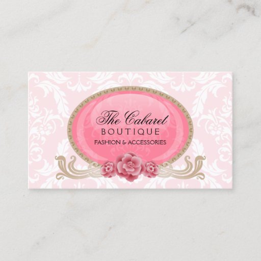 Customizable Stylish Damask and Floral Business Cards