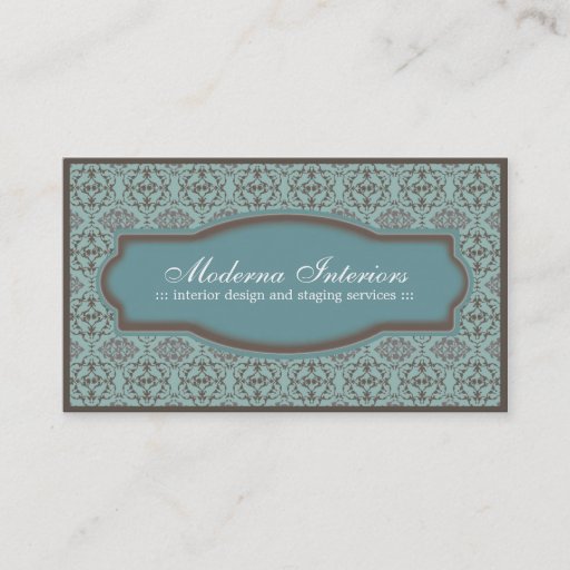 Customizable Stylish Damask Business Card