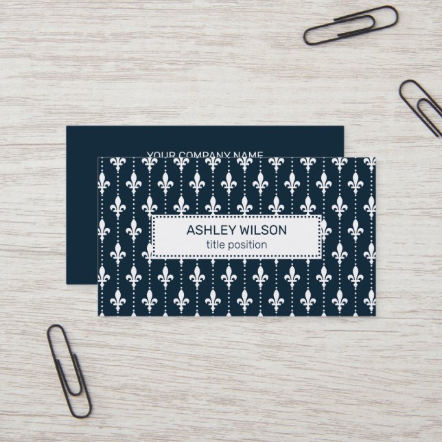 Stylish Damask Pattern Business Card (Front/Back In Situ)
