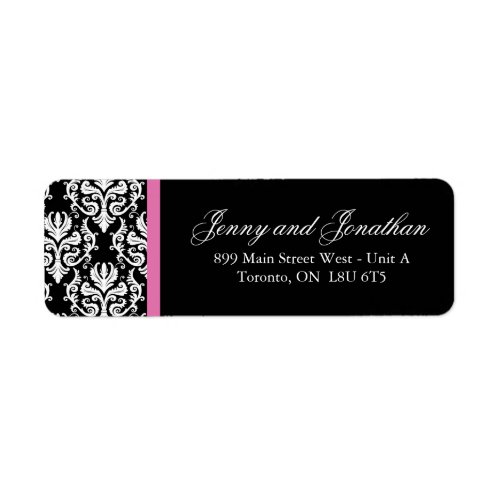 Stylish Damask RSVP Address Labels