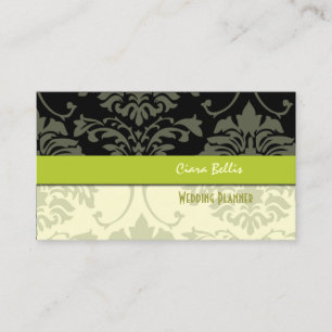 Stylish damask, wedding planners business cards