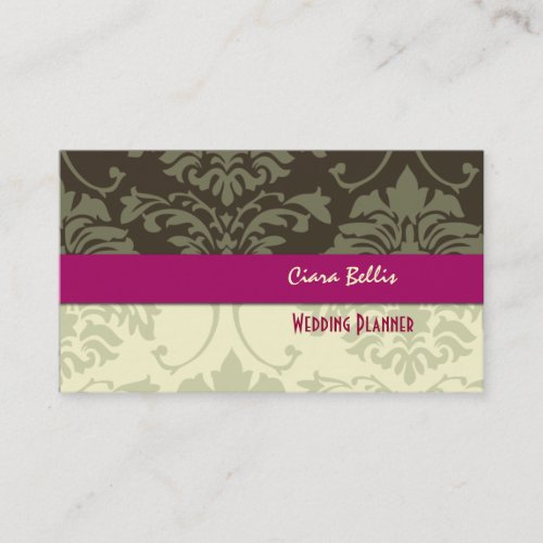 Stylish damask, wedding planners business cards