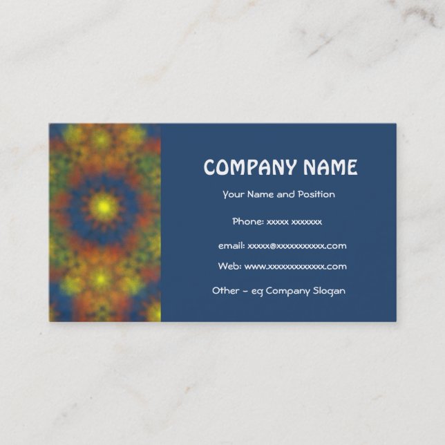 Stylish Dark Blue Business Card (Front)