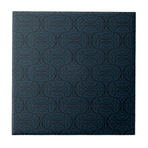 Stylish dark blue in art deco style. ceramic tile