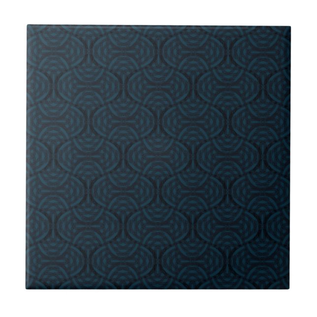 Stylish dark blue in art deco style. ceramic tile (Front)