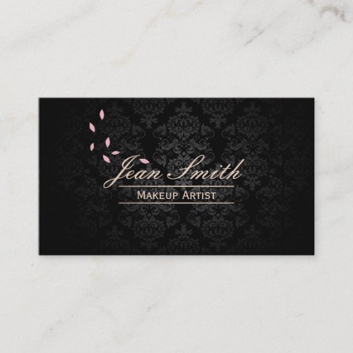 Stylish Dark Damask Makeup Artist Business Cards