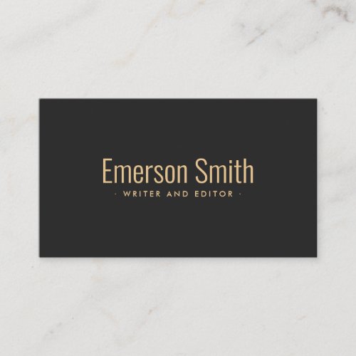 Stylish dark gray modern minimal professional business card