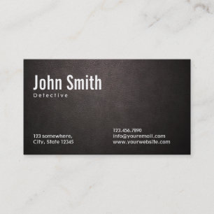Stylish Dark Leather Detective Business Card