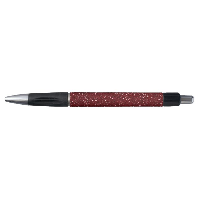 Stylish Dark Red Glitter Pen (Front)