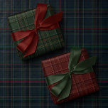 Stylish dark rich plaid Christmas holiday Wrapping Paper Sheets<br><div class="desc">This trio of classic holiday plaids makes the perfect festive touch to all your Christmas presents. This navy plaid, deep red plaid and green plaid coordinate and are on trend with the rich festive plaid look. The moody tartan was created by Lea Delaveris Design and can be found in other...</div>