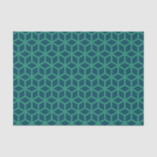 Stylish Dark Teal Geometric Pattern Tissue Paper