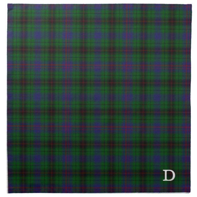 Stylish Davidson Monogram Tartan Plaid Napkin (Front)