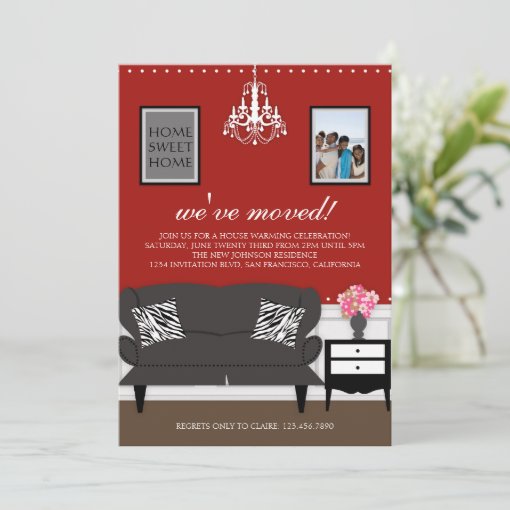 Stylish Decor Housewarming Invite Zazzle