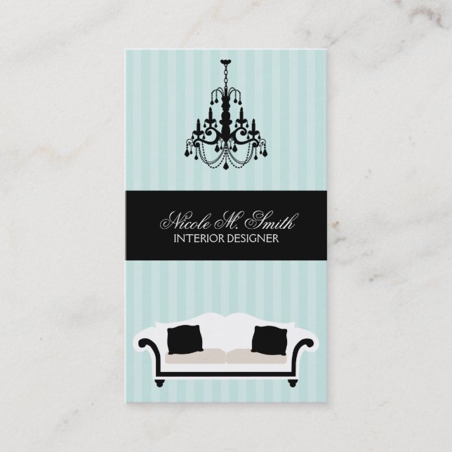 Stylish Decor Interior Designer Business Card (Front)