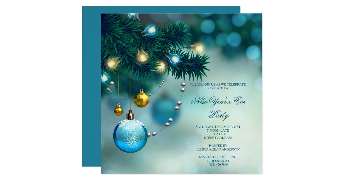 Stylish Decorations Christmas New Year S Eve Party Invitation