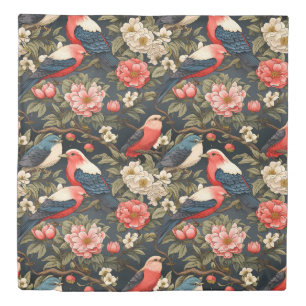 Stylish decorativ Vintage Birds & Flowers Patterns Duvet Cover
