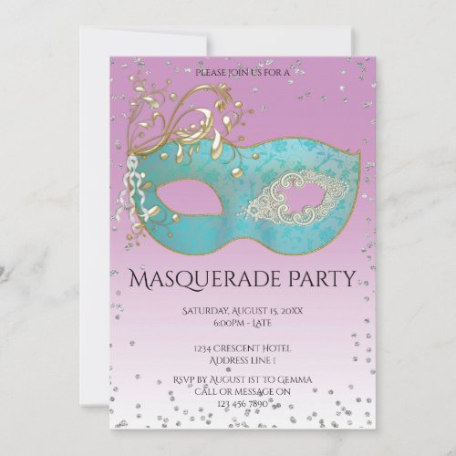 Stylish Decorative Masquerade Party Invitation