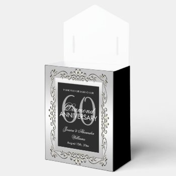 Stylish Decorative Silver 60th Wedding Anniversary Favor Boxes by Sarah_Designs at Zazzle
