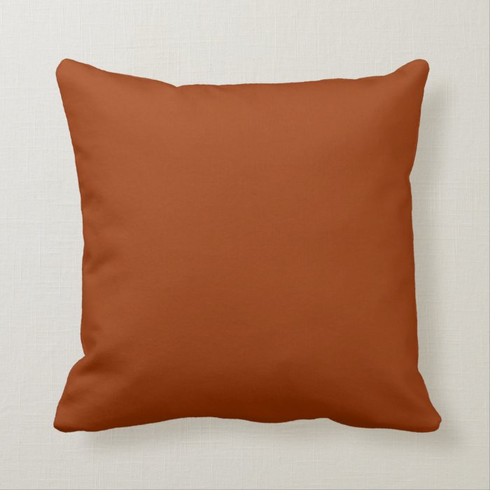 Stylish Deep Burnt Orange >Plain Throw Pillow