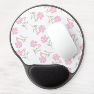 Stylish Deep Pink Floral Gel Mouse Pad Elegant Des