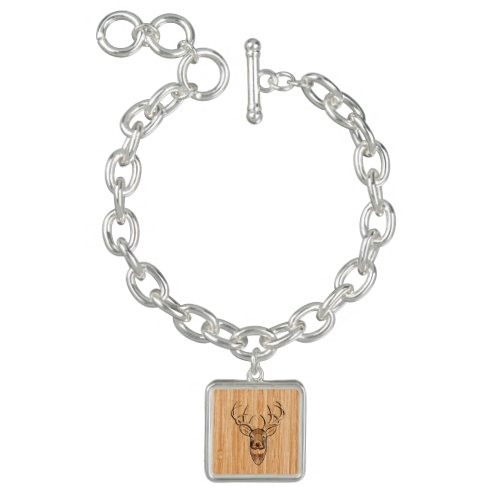 Stylish Deer Head Light Wood Grain Print Bracelet