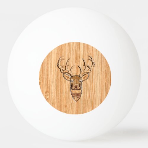 Stylish Deer Head Light Wood Grain Print Ping Pong Ball