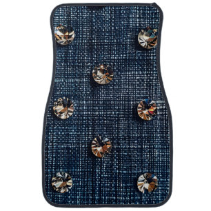 Stylish Denim amd Diamond Front Floor Mats