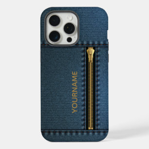 Stylish Denim with Zipper iPhone 15 Pro Max Case