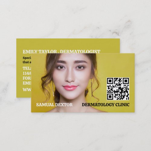 Stylish Dermatologist Dermatology Clinic QR Code Business Card