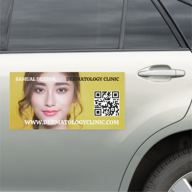 Stylish Dermatologist, Dermatology Clinic, QR Code Car Magnet (In Situ)
